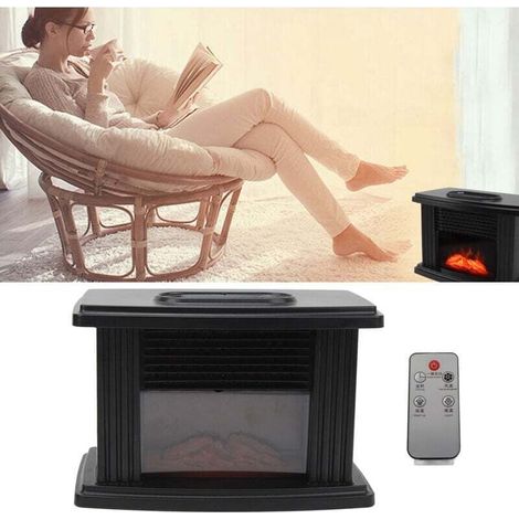 Enowelir Radiateur PTC 1000W Portable Chauffage Rapide Design Cheminée Réaliste Affichage LED Température Pour Maison Bureau (1/4)