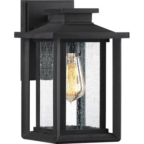 Lampada da esterno lampada da parete per facciate in vetro trasparente nero da giardino E27 (1/4)