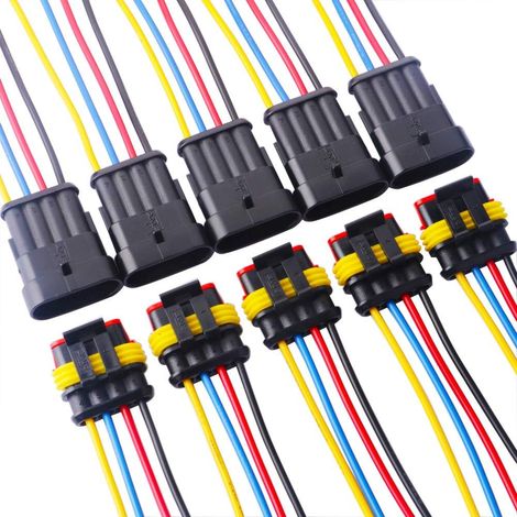 Stück wasserdichter Autostecker, 4-poliger wasserdichter elektrischer Anschluss, wasserdichter Autostecker, 4-poliger wasserdichter Anschluss