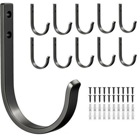 10 Pack Coat Hooks, Towel Racks and Wall Hooks - No Drill Wall Hooks, Key Holder for Toothbrush Cups, Bathroom (1/5)