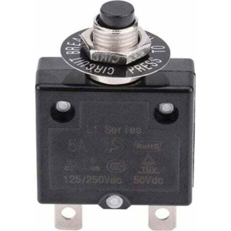 Disjoncteur thermique - PZCC - 15A - 125-250V AC / 50V DC - Bouton-poussoir - Réarmement manuel (1/4)