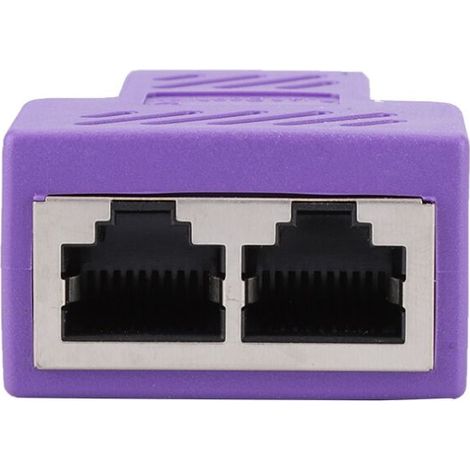 Adaptateur répartiteur Ethernet RJ45 à transmission stable, 1 connecteur femelle vers 2 connecteurs femelles, adapté aux prises Ethernet LAN, adapté aux réseaux PoE Cat5 Cat6, haute performance. (1/2)