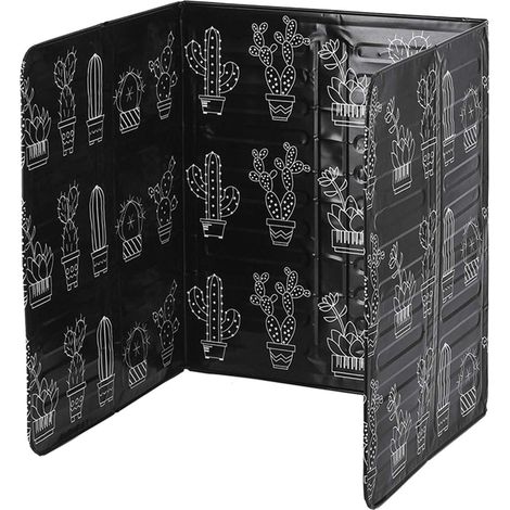 Pare-éclaboussures d'huile pour la cuisson sur plaque de cuisson, écran de protection réutilisable pour réduire les projections de graisse et les salissures, motif cactus noir. (1/5)