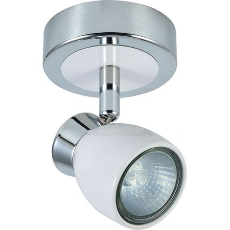 FABRILAMP Spot orientable pour salle de bain modèle CHACHO blanc-chrome (1/2)