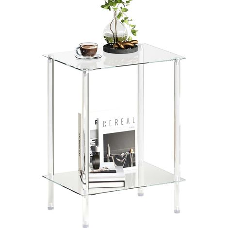 Table D'appoint Verre Transparent Bout De Canape (1/5)