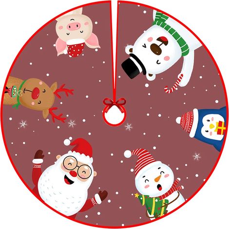 Tapis de sapin décoratif de 91 cm (36 pouces) avec imprimé de dessin animé créatif, jupe de sapin décorative (Style 4) (1/4)