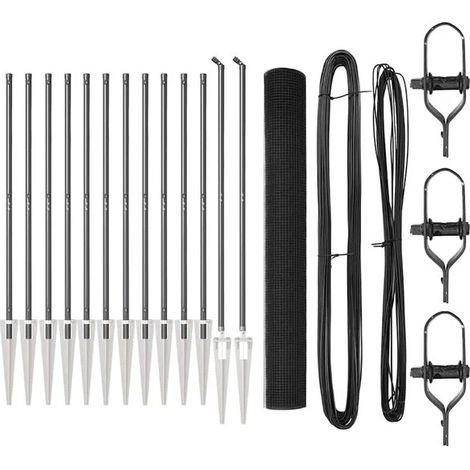 Grillage soudé, avec clous en acier et maille PVC grise