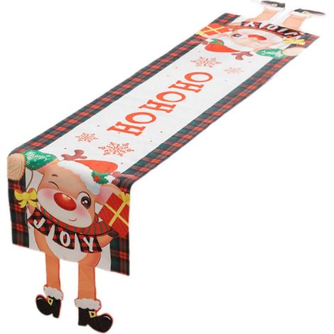 Nappe de Noël avec décorations festives attrayantes, chemin de table élégant pour salle à manger, nappe pour la maison, nappe simple à pieds d'élan (1/5)