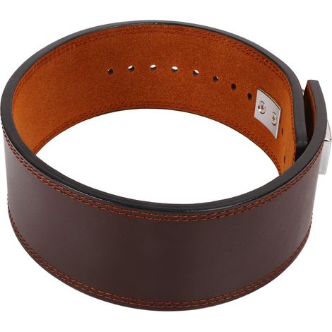 Ceinture de musculation en cuir marron pour squats, soutien lombaire et entraînement de force. Équipement de protection sportive. (1/5)