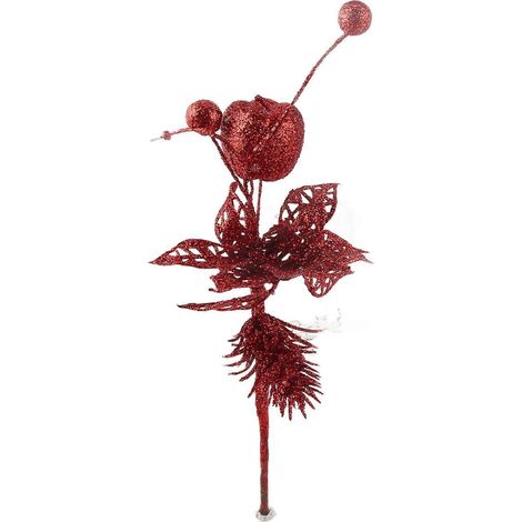 Branche de baies artificielles scintillantes pour décoration de Noël, tige de simulation de fruits rouges, ornement festif pour maison, sapin et table, lot de branches lumineuses (1/5)