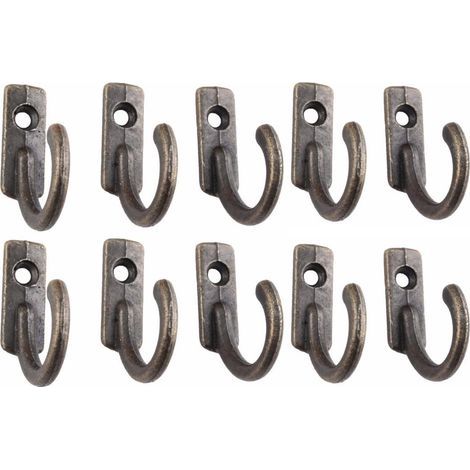 Decorative Wall Hook Key Hanger Vintage Bronze, 10 Pcs (1/5)