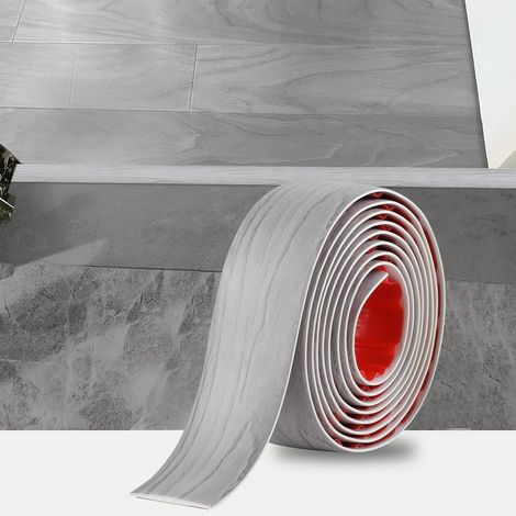 2 m PVC-Übergangsleiste – selbstklebend, Holzoptik – für den Innenbereich – Weiß/Grau, 4 cm (1/5)