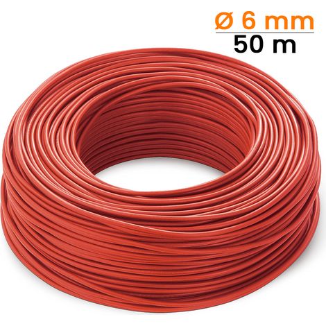 Cavo rosso per fotovoltaico, sezione 6 mm, lunghezza 50 metri lineari