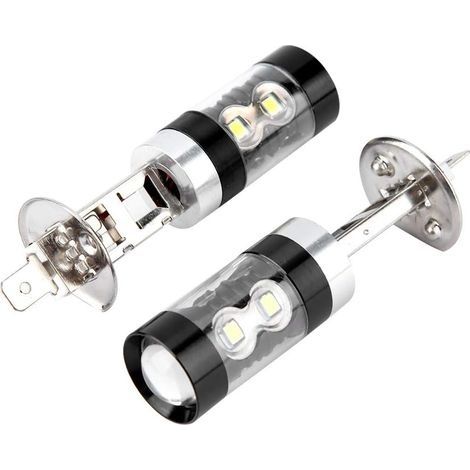 Ampoule De Phare, 2pcs H1 8000K Blanc 50W LED Haute Ampoule De Phare Lumineux Kit Brouillard Lampe De Conduite De Voiture (1/5)