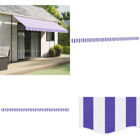 Tissu de remplacement de cantonnière d’auvent rayure bleu blanc - Toile De Cantonnière - Auvent - Tissu D'ombrage - Protection Solaire - Résistant Aux UV - Home & Living (1/5)