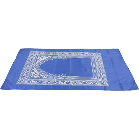 Muslimischer Gebetsteppich mit 4 eisenverstärkten Ecken und eingebautem Kompass, ideal für Reisen und Outdoor-Aktivitäten (blau). (1/5)
