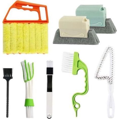 Outils de nettoyage à main Groove Gap, outils de nettoyage de voie de fenêtre de porte brosses de nettoyage de coin de rainure (1/4)