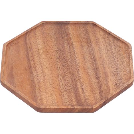 Plateau à thé en bois naturel, écologique, à texture uniforme et inodore, 25 x 25 x 2 cm (1/5)