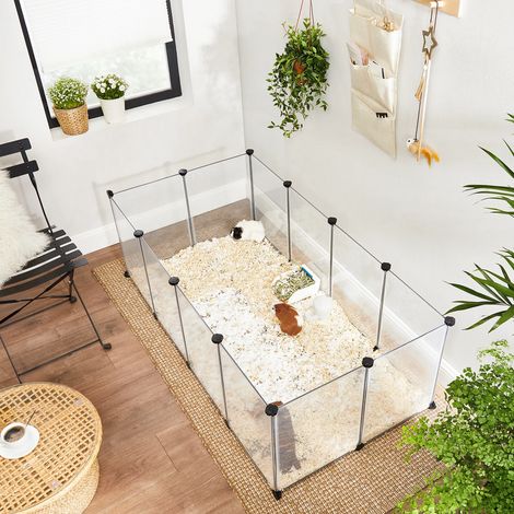Wyctin – Parc enclos modulable pour petits animaux – Panneaux en plastique PP – Dimensions 143 x 71 x 47 cm – Espace sécurisé intérieur – Facile à assembler (1/5)