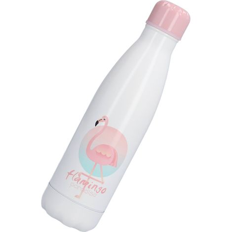 500-ml-Doppelwand-Isolierflasche aus Edelstahl, Vakuum-Isolierflasche, Flamingo-Dosenflasche (1/5)