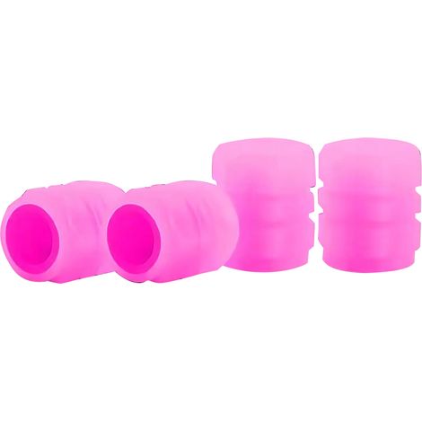 Cryfokt Bouchon de Valve de Pneu en Caoutchouc Lumineux, Buse d'air Brillante de Nuit Durable pour Voiture Moto 1 Pièce (Pink) (1/5)