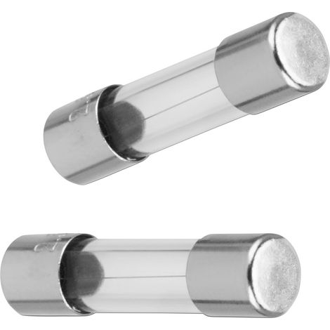 REV Fusibile per auto – Fusibile in vetro 0,5 A, 2 pezzi, 5 x 20 mm, fusibile di sicurezza argento