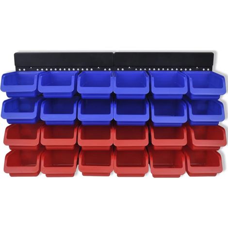 Maison Exclusive - Werkstattboxen für die Wand Blau und Rot (2 Au