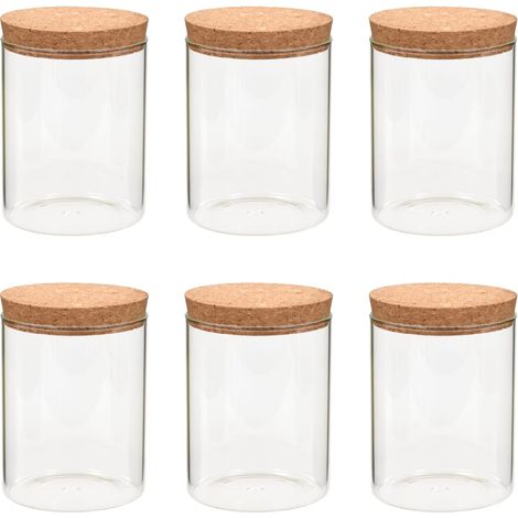 Storage Glass Jars with Cork Lid 6 pcs 650 ml vidaXL