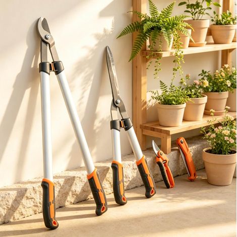 Juego de poda de jardín 63x18x4,5 cm de aluminio naranja, 4 piezas – MEUBLIV (1/5)