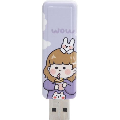 Clé USB 2.0 portable U Disk avec motif fille de dessin animé, type push-pull (32 Go) (1/5)