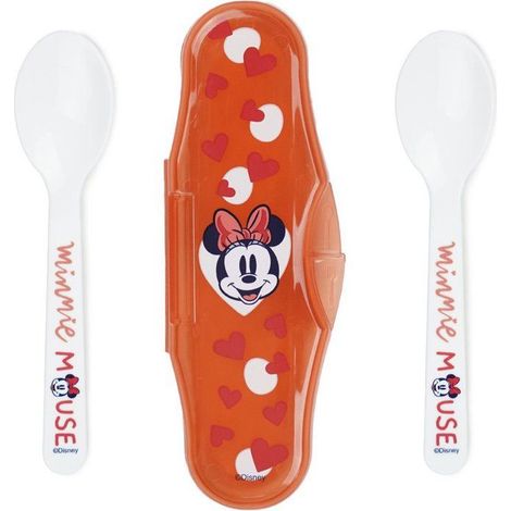Set 2 cuillères THERMOBABY Disney Baby Minnie avec étui transportable - Sans BPA (1/5)
