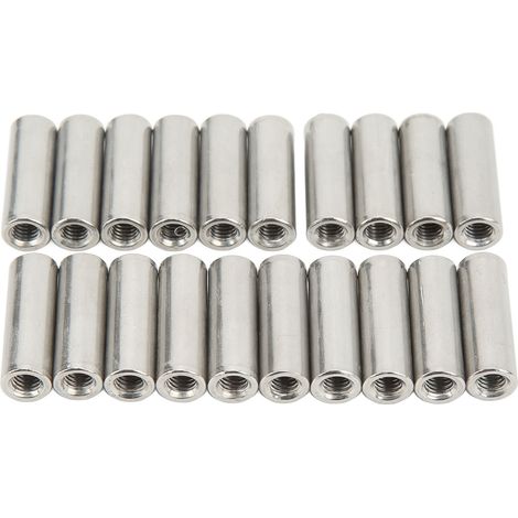 Kit de 20 écrous de raccordement femelles M6 pratiques, en acier inoxydable antirouille, pour l'entretien.