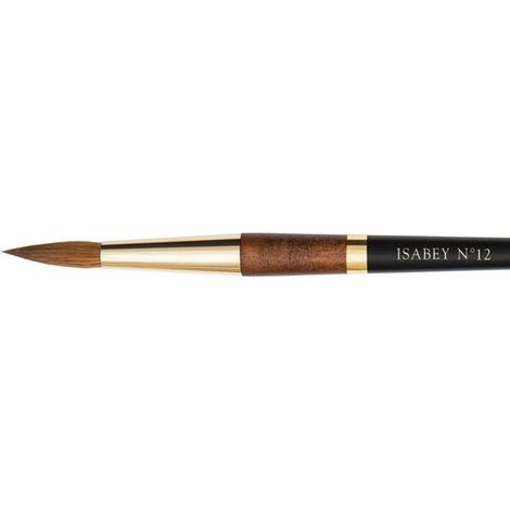 Pinceau - Rond fin - Aquarelle - Isabey - Martre Kolinsky Pure - 6227i - N°12 - Fibres naturelles (1/3)