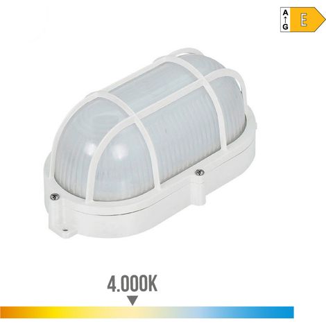 APLIQUE OVAL REJILLA EXTERIOR LED 9W 810lm IP65 4000K 11,8x21,2x9mm EDM (1/5)