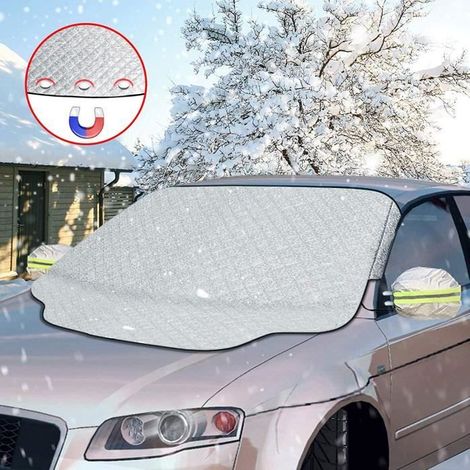 Ezlife Couverture Pare-Brise Voiture Magnétique Bâche Pare Brise Protection Universelle Protège Pare Brise Anti Soleil, UV, Givre (1/4)