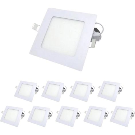 Downlight Dalle LED 6W Extra Plate Carrée BLANC - Pack de 10 / Blanc Neutre - SILUMEN (1/5)