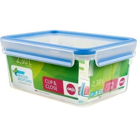 Emsa Contenitore Ermetico Clip and Close 2,3 Litri Coperchio con Guarnizione e Chiusura a Clip (1/2)