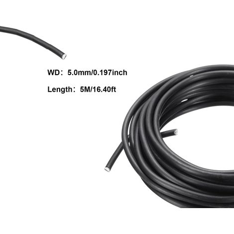 Fil d'aluminium noir (5 mm) 5 m/rouleau, forme bonsaï, disponible en six tailles pour le jardin et la création de formes pour plantes. (1/4)