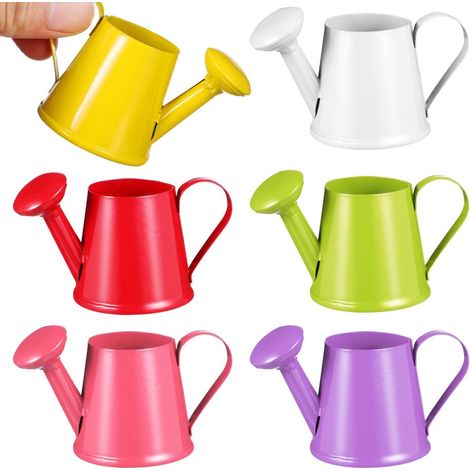 Lot de 6 arrosoirs miniatures, mini pots d'arrosoir pour plantes d'intérieur, décorations de jardin, fêtes sur le thème du jardin, accessoires photo pour enfants, décoration d'intérieur (1/5)
