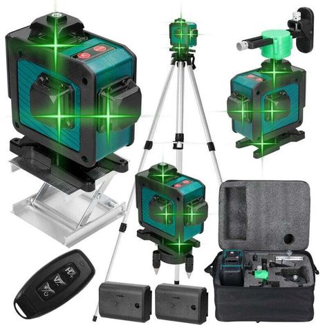 Multifunktionaler 16-Linien-Laser mit 3°-Selbstnivellierungsfunktion, omnidirektionaler Bodenmarkierungslinie und 1,5 m höhenverstellbarem Stativ