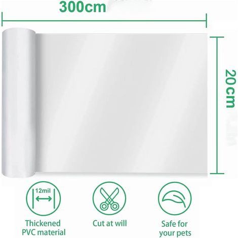 Ruban adhésif anti-griffures pour chats et chiens - transparent et sans résidus - film protecteur pour meubles et canapés 20 cm x 3 m x 0,3 mm (1/5)