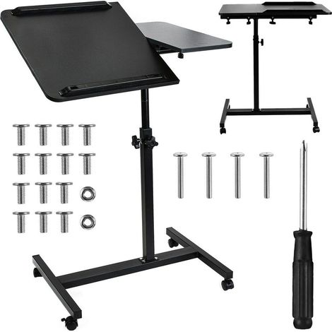 Mac-lean Escritorio Móvil Negro Ajustable Ergonómico
