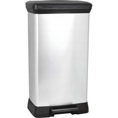 50L Curver Deco Bin Abfallbehälter, metallisiert
