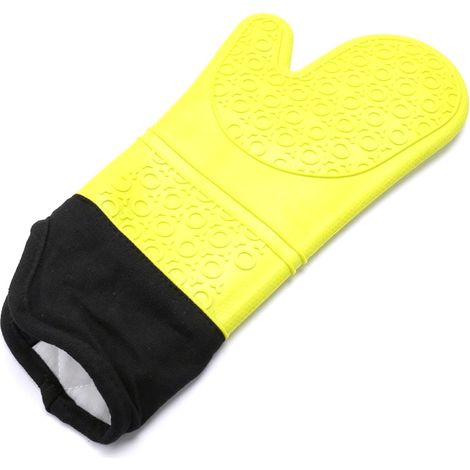 Gant de cuisine en silicone antidérapant résistant à la chaleur pour four à micro-ondes, casseroles et poêles, idéal pour le barbecue et la cuisine (vert) (1/5)