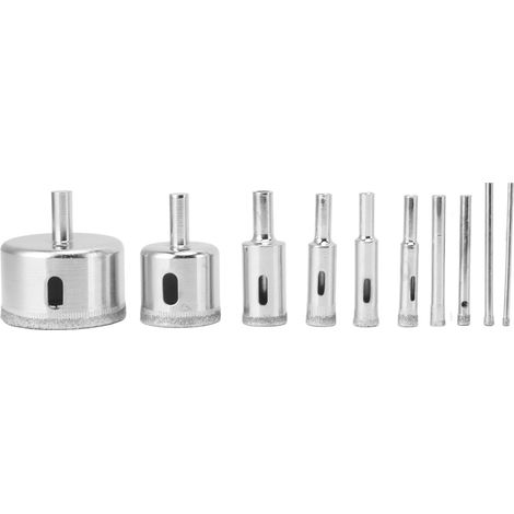 10 pièces foret diamant scie cloche pour verre carrelage céramique marbre porcelaine coupe 3 4 5 6 8 10 12 18 32 50mm (1/5)