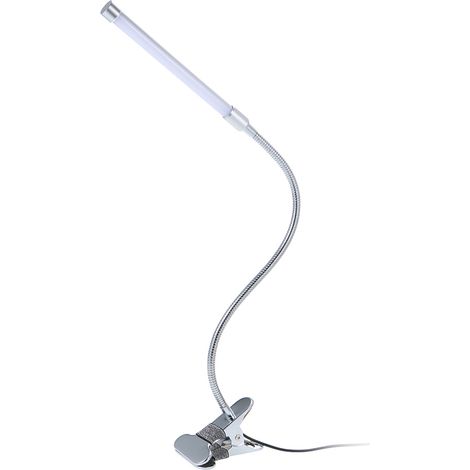 Lampe de bureau à pince LED 10 W, 36 LED, alimentation USB, 5 V CC / 3 couleurs à température de couleur variable / 10 niveaux de luminosité réglable / Col de cygne flexible / Angle d'éclairage réglab (1/2)