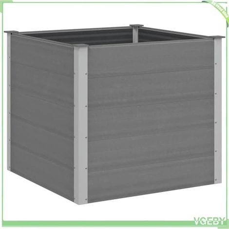 Lit surélevé de jardin - FAFEICY - 43606 - WPC (composite bois‑plastique) - 100x100x91 cm - Gris (1/5)
