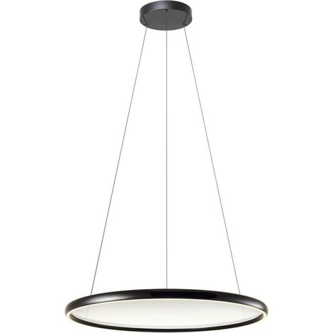 Lampadario moderno redo group vance big led 90w cct dimmerabile telecomando, finitura metallo nero (1/5)