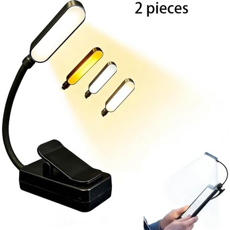 Diese aufsteckbare Leselampe verfügt über augenschonende LEDs, ist um 360° drehbar, bietet 3 Farbmodi, ist tragbar und langlebig. (1/5)