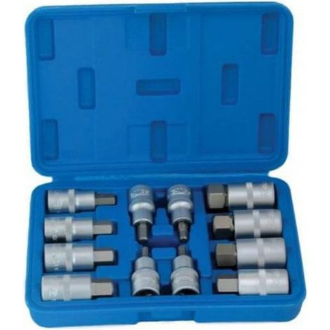 Satra S-SH1212 - Juego de enchufes hexagonales (5 a 22 mm)